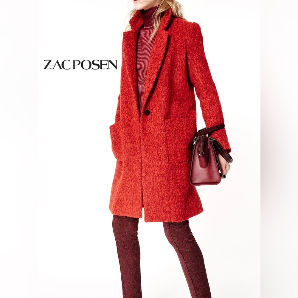 ZAC POSEN wool blend‎ Gizelle Coat size 14 - red